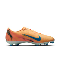 Nike Zoom Mercurial Vapor 16 Mbappé Academy Gazon Naturel Artificiel Chaussures de Foot (MG) Orange Clair Turquoise