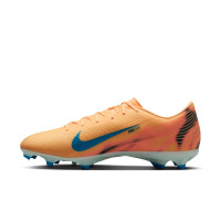 Nike Zoom Mercurial Vapor 16 Mbappé Academy Gazon Naturel Artificiel Chaussures de Foot (MG) Orange Clair Turquoise