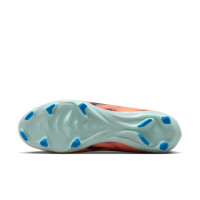 Nike Zoom Mercurial Vapor 16 Mbappé Academy Gazon Naturel Artificiel Chaussures de Foot (MG) Orange Clair Turquoise