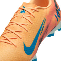 Nike Zoom Mercurial Vapor 16 Mbappé Academy Gazon Naturel Artificiel Chaussures de Foot (MG) Orange Clair Turquoise