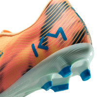 Nike Zoom Mercurial Vapor 16 Mbappé Academy Gazon Naturel Artificiel Chaussures de Foot (MG) Orange Clair Turquoise