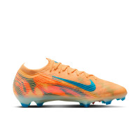 Nike Zoom Mercurial Vapor 16 Mbappé Elite Gras Voetbalschoenen (FG) Lichtoranje Turquoise