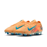 Nike Zoom Mercurial Vapor 16 Mbappé Elite Gras Voetbalschoenen (FG) Lichtoranje Turquoise