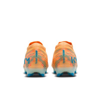 Nike Zoom Mercurial Vapor 16 Mbappé Elite Gras Voetbalschoenen (FG) Lichtoranje Turquoise