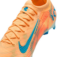 Nike Zoom Mercurial Vapor 16 Mbappé Elite Gras Voetbalschoenen (FG) Lichtoranje Turquoise