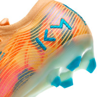 Nike Zoom Mercurial Vapor 16 Mbappé Elite Gras Voetbalschoenen (FG) Lichtoranje Turquoise
