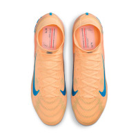 Nike Zoom Mercurial Superfly 10 Mbappé Elite Gazon Naturel Chaussures de Foot (FG) Orange Clair Turquoise