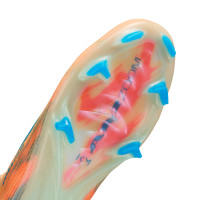 Nike Zoom Mercurial Superfly 10 Mbappé Elite Gazon Naturel Chaussures de Foot (FG) Orange Clair Turquoise