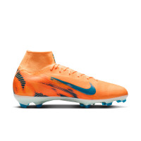 Nike Zoom Mercurial Superfly 10 Mbappé Pro Gras Voetbalschoenen (FG) Lichtoranje Turquoise