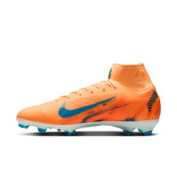 Nike Zoom Mercurial Superfly 10 Mbappé Pro Gras Voetbalschoenen (FG) Lichtoranje Turquoise