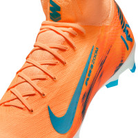 Nike Zoom Mercurial Superfly 10 Mbappé Pro Gras Voetbalschoenen (FG) Lichtoranje Turquoise