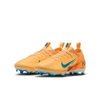 Nike Zoom Mercurial Vapor 16 Mbappé Academy Gras / Kunstgras Voetbalschoenen (MG) Kids Lichtoranje Turquoise