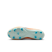 Nike Zoom Mercurial Vapor 16 Mbappé Academy Gras / Kunstgras Voetbalschoenen (MG) Kids Lichtoranje Turquoise