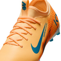 Nike Zoom Mercurial Vapor 16 Mbappé Academy Gras / Kunstgras Voetbalschoenen (MG) Kids Lichtoranje Turquoise