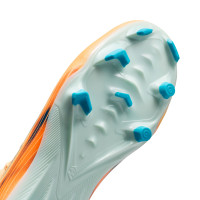 Nike Zoom Mercurial Vapor 16 Mbappé Academy Gras / Kunstgras Voetbalschoenen (MG) Kids Lichtoranje Turquoise