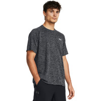 Ensemble d'entraînement texturé Under Armour Tech gris foncé noir blanc