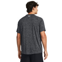 Under Armour Tech Textured Trainingsshirt Donkergrijs Zwart Wit