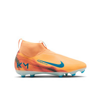 Nike Zoom Mercurial Superfly 10 Mbappé Academy Gras / Kunstgras Voetbalschoenen (MG) Kids Lichtoranje Turquoise