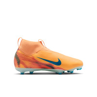 Nike Zoom Mercurial Superfly 10 Mbappé Academy Gras / Kunstgras Voetbalschoenen (MG) Kids Lichtoranje Turquoise