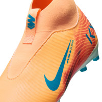 Nike Zoom Mercurial Superfly 10 Mbappé Academy Gras / Kunstgras Voetbalschoenen (MG) Kids Lichtoranje Turquoise
