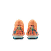 Nike Zoom Mercurial Superfly 10 Mbappé Academy Gras / Kunstgras Voetbalschoenen (MG) Kids Lichtoranje Turquoise