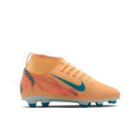 Nike Mercurial Superfly 10 Mbappé Club Gras / Kunstgras Voetbalschoenen (MG) Kids Lichtoranje Turquoise