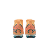 Nike Mercurial Superfly 10 Mbappé Club Gras / Kunstgras Voetbalschoenen (MG) Kids Lichtoranje Turquoise