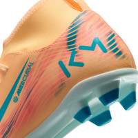 Nike Mercurial Superfly 10 Mbappé Club Gras / Kunstgras Voetbalschoenen (MG) Kids Lichtoranje Turquoise