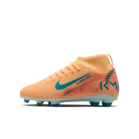 Nike Mercurial Superfly 10 Mbappé Club Gras / Kunstgras Voetbalschoenen (MG) Kids Lichtoranje Turquoise