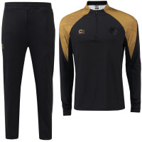 Cruyff Mellite Trainingspak 1/4-Zip Kids Zwart Goud