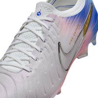 Nike Tiempo Legend 10 Elite Gras Voetbalschoenen (FG) Grijs Blauw Roze