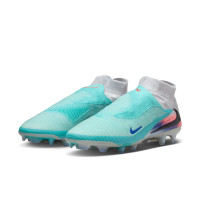 Nike Phantom 6 High Elite Gazon Naturel Chaussures de Foot (FG) Argenté Turquoise Orange Bleu