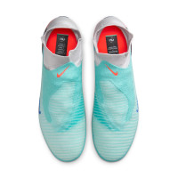 Nike Phantom 6 High Elite Gazon Naturel Chaussures de Foot (FG) Argenté Turquoise Orange Bleu