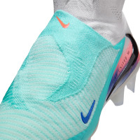 Nike Phantom 6 High Elite Gazon Naturel Chaussures de Foot (FG) Argenté Turquoise Orange Bleu