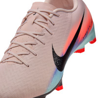 Nike Zoom Mercurial Vapor 16 Academy Gazon Naturel Artificiel Chaussures de Foot (MG) Rose Bleu Turquoise
