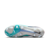 Nike Phantom 6 Low Elite Gazon Naturel Chaussures de Foot (FG) Argenté Turquoise Orange Bleu