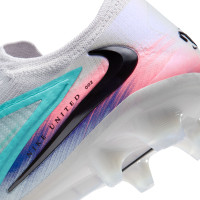 Nike Phantom 6 Low Elite Gras Voetbalschoenen (FG) Zilver Turquoise Oranje Blauw
