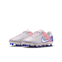 Nike Tiempo Legend 10 Academy Gras / Kunstgras Voetbalschoenen (MG) Kids Grijs Blauw Roze