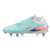 Nike Phantom 6 High Elite IJzeren-Nop Voetbalschoenen (SG) Pro Player Zilver Turquoise Oranje Blauw