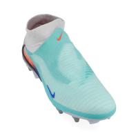 Nike Phantom 6 High Elite IJzeren-Nop Voetbalschoenen (SG) Pro Player Zilver Turquoise Oranje Blauw