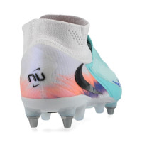 Nike Phantom 6 High Elite IJzeren-Nop Voetbalschoenen (SG) Pro Player Zilver Turquoise Oranje Blauw