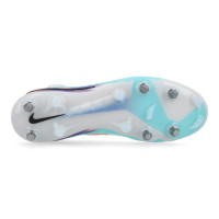 Nike Phantom 6 High Elite IJzeren-Nop Voetbalschoenen (SG) Pro Player Zilver Turquoise Oranje Blauw