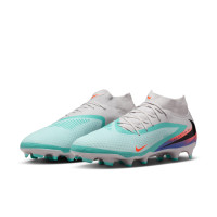 Nike Phantom 6 High Academy Gazon Naturel Artificiel Chaussures de Foot (MG) Argenté Turquoise Orange Bleu
