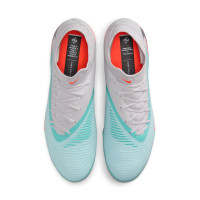 Nike Phantom 6 High Academy Gazon Naturel Artificiel Chaussures de Foot (MG) Argenté Turquoise Orange Bleu