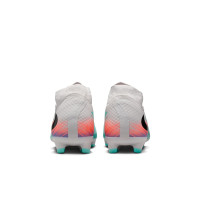 Nike Phantom 6 High Academy Gazon Naturel Artificiel Chaussures de Foot (MG) Argenté Turquoise Orange Bleu