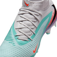 Nike Phantom 6 High Academy Gazon Naturel Artificiel Chaussures de Foot (MG) Argenté Turquoise Orange Bleu