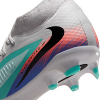 Nike Phantom 6 High Academy Gazon Naturel Artificiel Chaussures de Foot (MG) Argenté Turquoise Orange Bleu