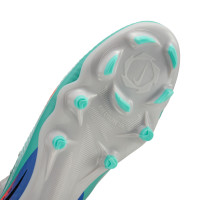 Nike Phantom 6 High Academy Gazon Naturel Artificiel Chaussures de Foot (MG) Argenté Turquoise Orange Bleu