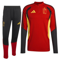 adidas Belgique Survêtement 1/4-Zip 2026-2028 Enfants Rouge Noir Jaune
