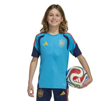 adidas Spanje Trainingsshirt 2026-2028 Kids Lichtblauw Donkerblauw Geel
